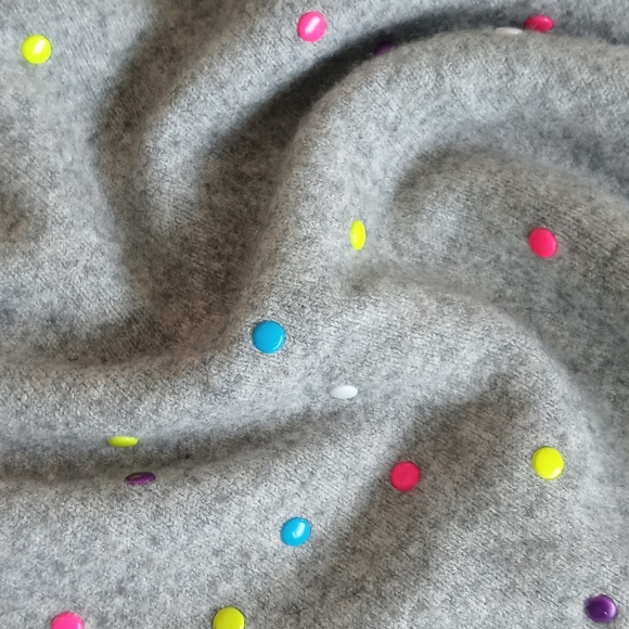 Lord & Taylor 424 Fifth Women's Grey Cashmere/ Wool Blend "Button" Sweater L - Picture 16 of 17